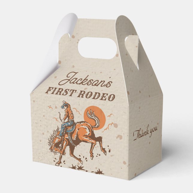 Rodeo Western Cowboy Birthday Favour Box (Front Side)