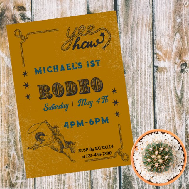 Rodeo Western Riding Cowboy Birthday  Invitation (Creator Uploaded)