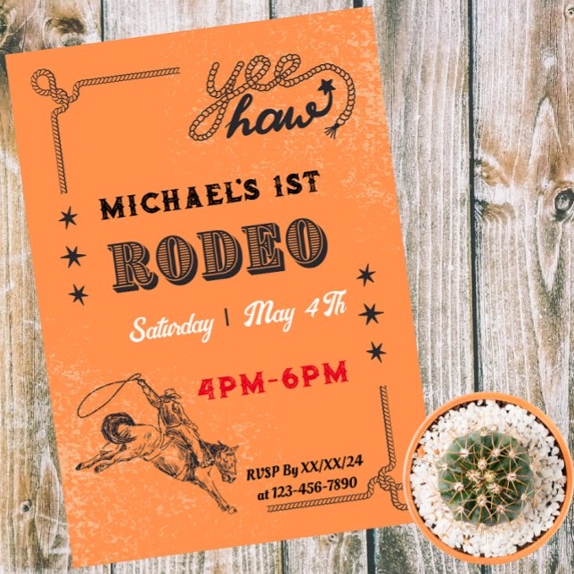 Rodeo Western Riding Cowboy Country Birthday  Invitation (Creator Uploaded)