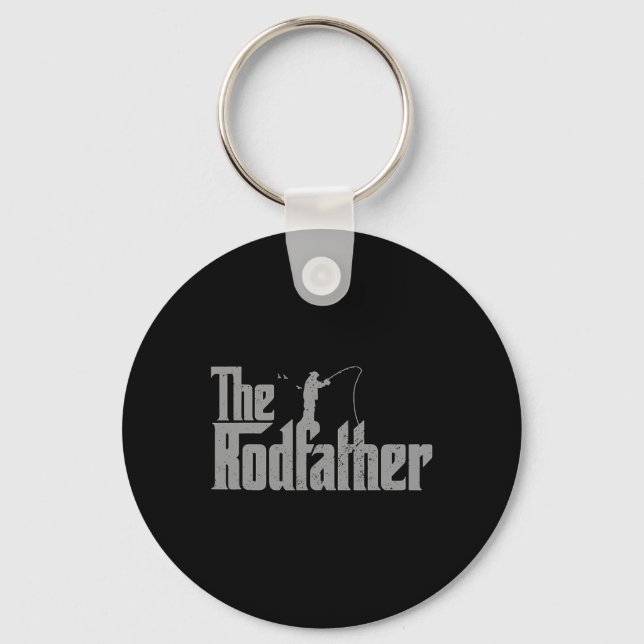 Rodfather Funny Fishing Lover Rod Fish Dad Fisherm Key Ring (Front)