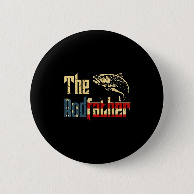 Rodfather Funny Trout Fly Fishing Dad Gift From Da 6 Cm Round Badge (Front)