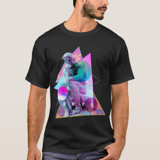 Rodin The Thinker Statue - Vaporwave Aesthetic Gli T-Shirt