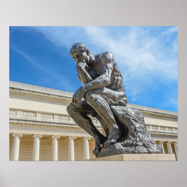 Rodin Thinker Statue Poster (Front)