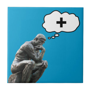 Rodin's Thinker Statue - Think Positive Tile
