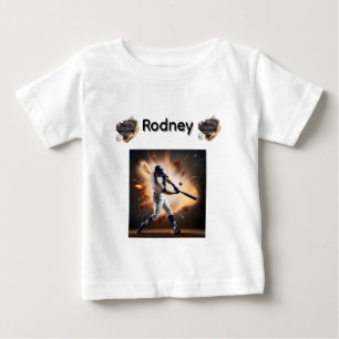 Rodney Name And Baseball Images, Baby T-Shirt
