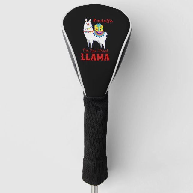 Rodolfo The Red Nosed Llama Golf Head Cover (Front)