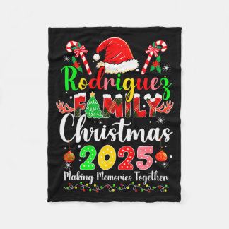 Rodriguez Family Christmas 2025 Matching Santa Hat Fleece Blanket