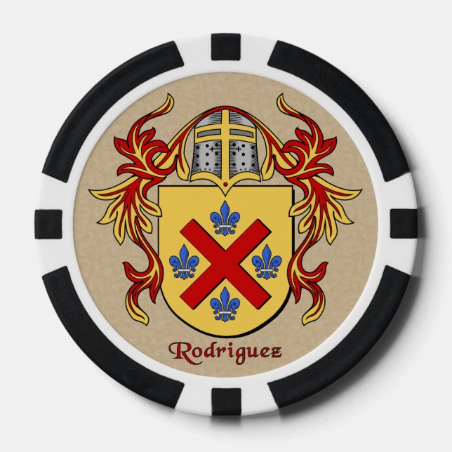 Rodriguez Heraldic Arms Poker Chips (Front)