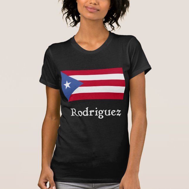Rodriguez Puerto Rican Flag T-Shirt (Front)
