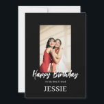 ROE Black & White Simple Birthday Best Friend Card<br><div class="desc">Made for you!</div>