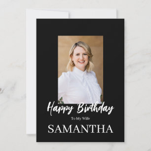 ROE Black & White Simple Birthday Wife Greeting Card