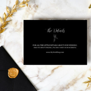 ROE Black & White Simple Wedding Enclosure Card