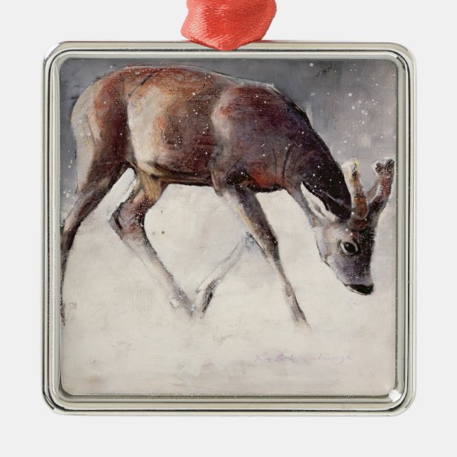 Roe Buck Winter 2000 Metal Tree Decoration (Front)