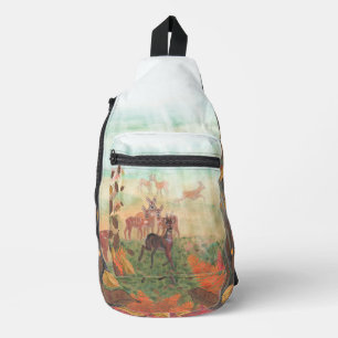 Roe Deer Capreolus capreolus in Forest Sunlight   Sling Bag