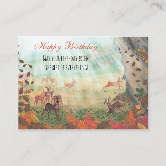 Roe Deer in Forest Sunlight Customisable Enclosure Card (Front)