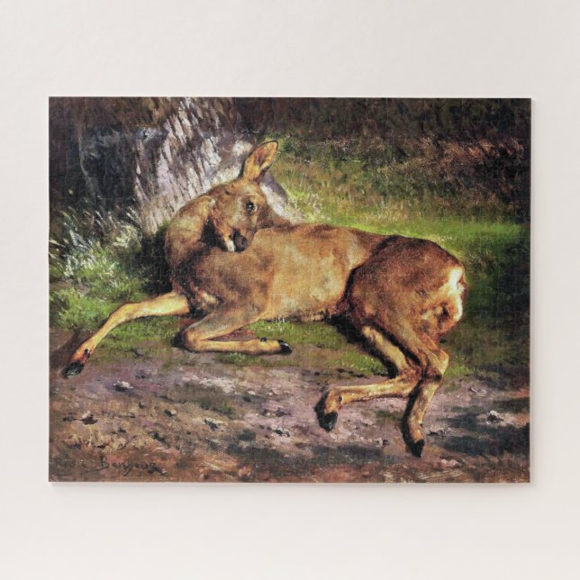 Roe Deer in the Forest (by Rosa Bonheur) Jigsaw Puzzle (Horizontal)