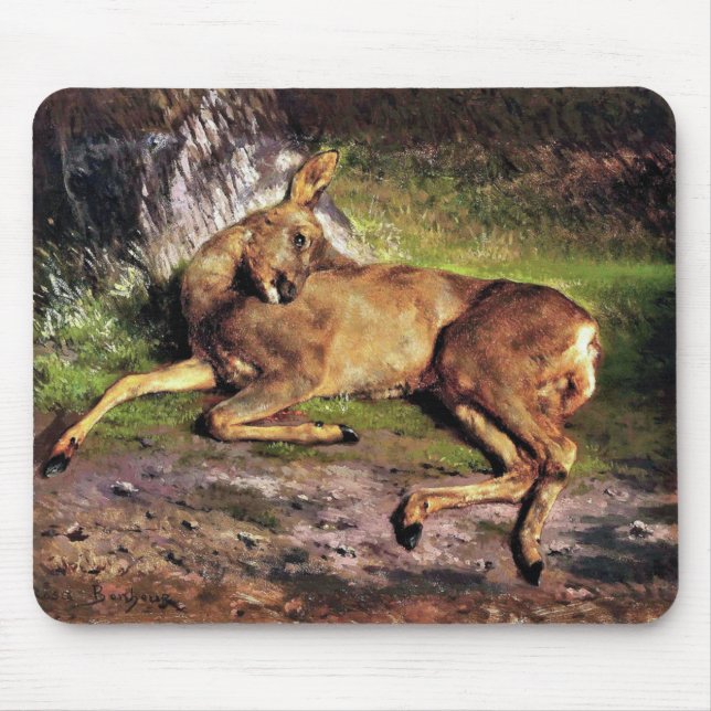 Roe Deer in the Forest (by Rosa Bonheur) Mouse Pad (Front)