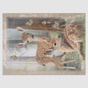 Roe Deer Redwood Forest Woodland Watercolor Tissue Paper