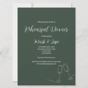 ROE Dusky Green & White Simple Rehearsal Dinner Invitation