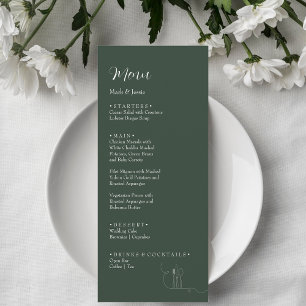 ROE Dusky Green & White Simple Weeding Dinner Menu