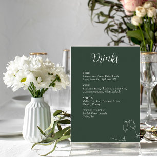 ROE Dusky Green & White Simple Weeding Drinks Sign