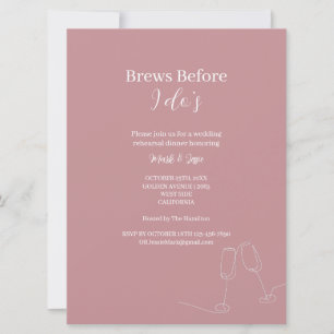 ROE Pink & White Brews Before I Do Dinner Invitation