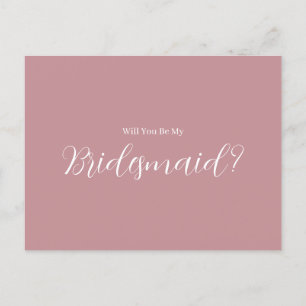 ROE Pink & White Simple Bridesmaid Postcard
