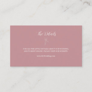 ROE Pink & White Simple Wedding Enclosure Card