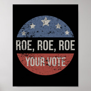 Roe Pro Choice Roe Roe Roe Your Vote Feminist Poster