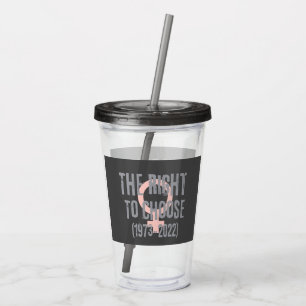 Roe V Wade Death Date Typography Acrylic Tumbler