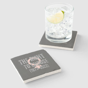 Roe V Wade Death Date Typography  Stone Coaster
