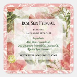 Roes Watercolor Botanical Pattern Ingredient Label