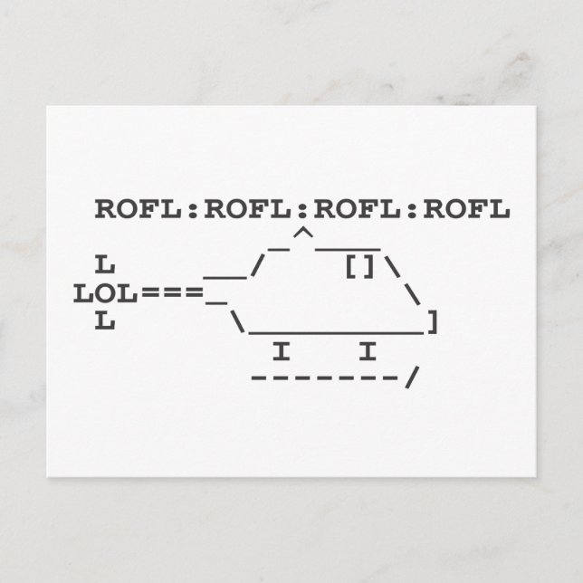 ROFLCOPTER ROFL LOL LOLSPEAK POSTCARD (Front)
