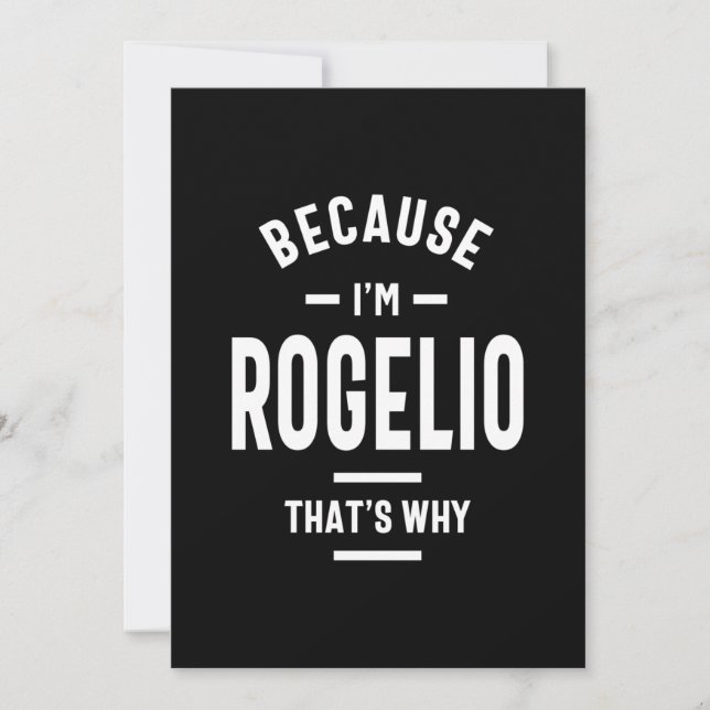Rogelio Personalised Name Birthday Invitation (Front)