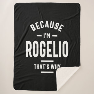 Rogelio Personalised Name Birthday Sherpa Blanket