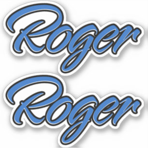 Roger name blue sticker Sticker Sticker Sticker se