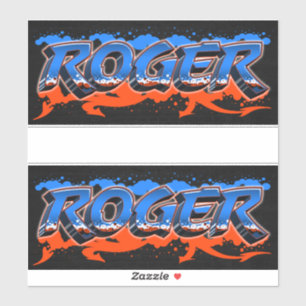 Roger Vorname Name Graffiti Aufkleber Sticker