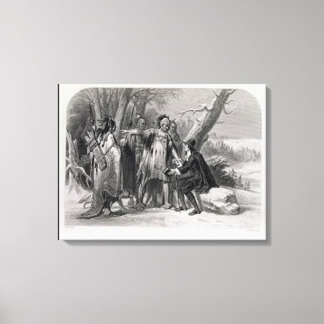 Roger Williams sheltered by the Narragansetts Canvas Print (Front)