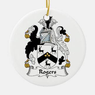 Rogers Family Crest Ceramic Tree Decoration