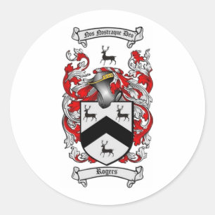ROGERS Family Crest Classic Round Sticker