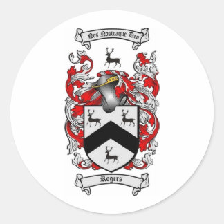 ROGERS Family Crest Classic Round Sticker