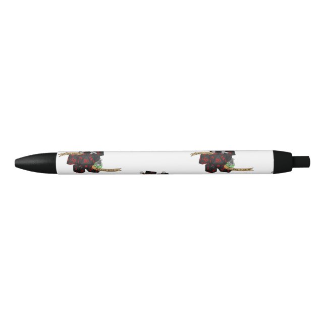Rogue Dice Design Black Ink Pen (Front)