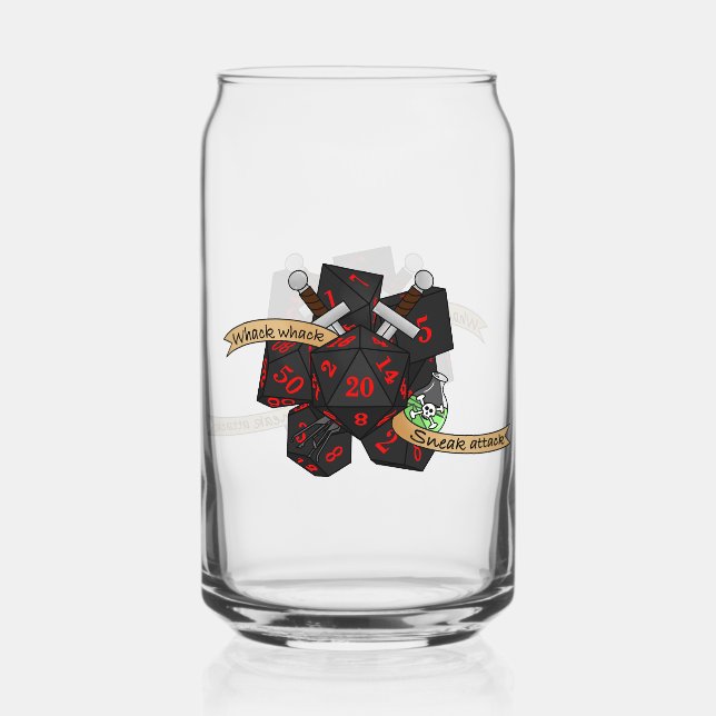 Rogue Dice Design Can Glass (Front)