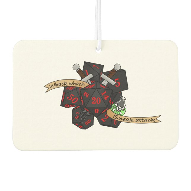 Rogue Dice Design Car Air Freshener (Front)