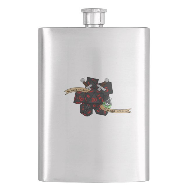Rogue Dice Design Hip Flask (Front)