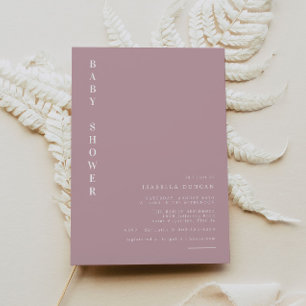 ROGUE Dusty Blush Pink Mauve Girl Baby Shower Invitation