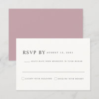 ROGUE Dusty Blush Pink Mauve Wedding RSVP Card