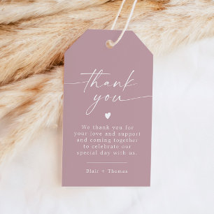ROGUE Dusty Rose Blush Pink Thank You Favour Gift Tags