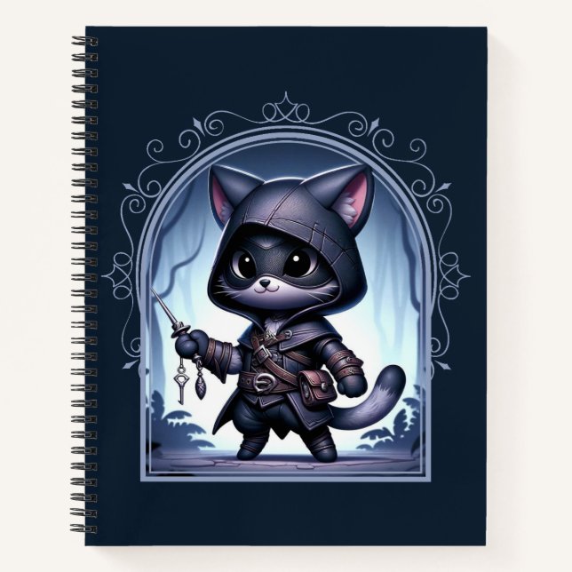 Rogue Feline Fantasy Adventure Notebook (Front)