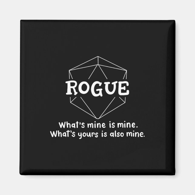 Rogue Funny Character Joke Roleplaying Games Rpg G Magnet (Front)